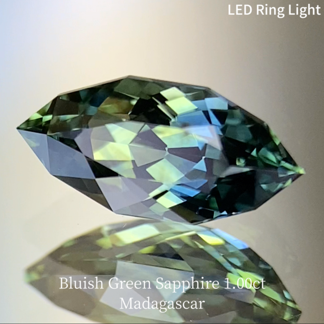 【Sapphire 2pc Set】Silky Greenish Blue Sapphire 0.81ct / Bluish Green Sapphire 1.00ct
