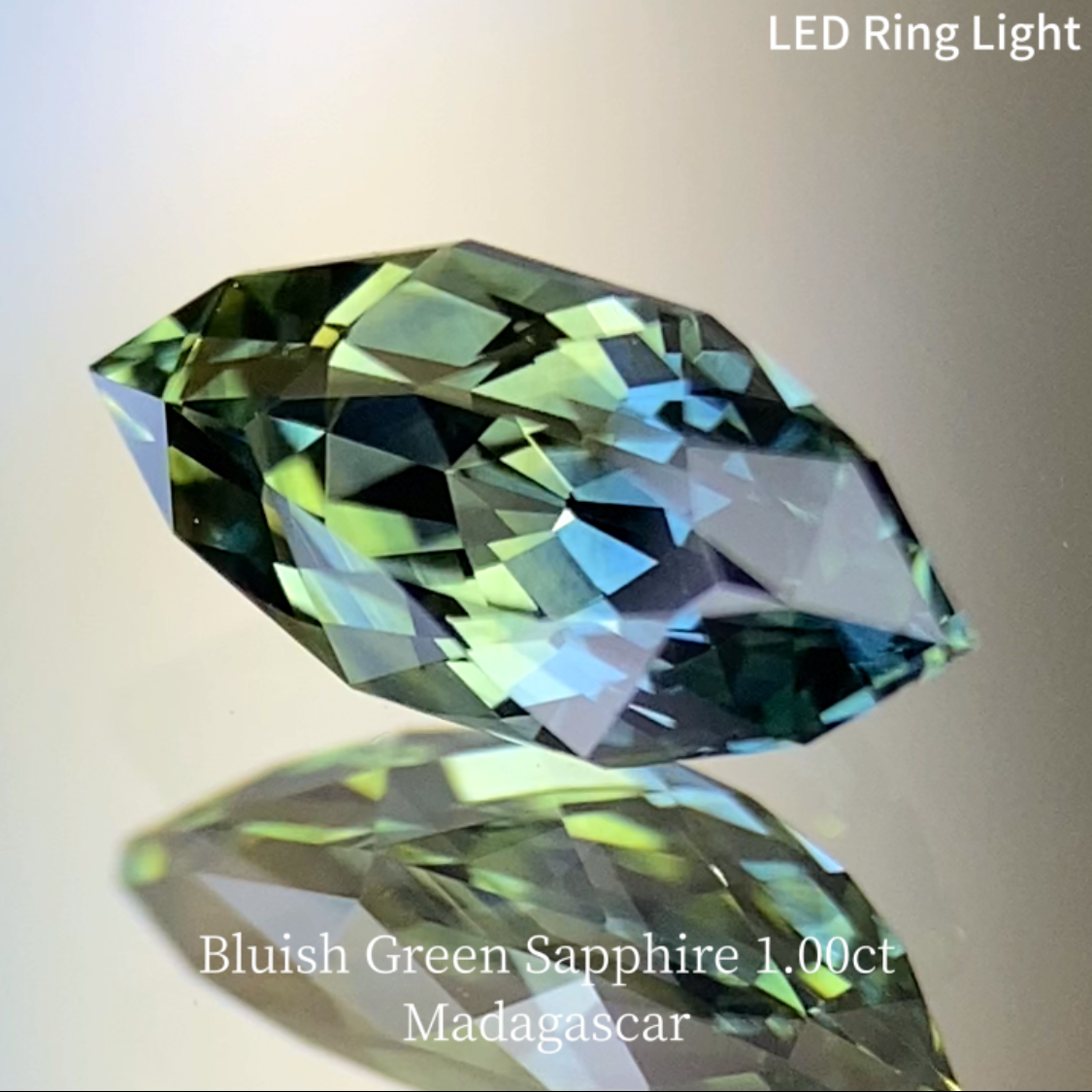 【Sapphire 2pc Set】Silky Greenish Blue Sapphire 0.81ct / Bluish Green Sapphire 1.00ct