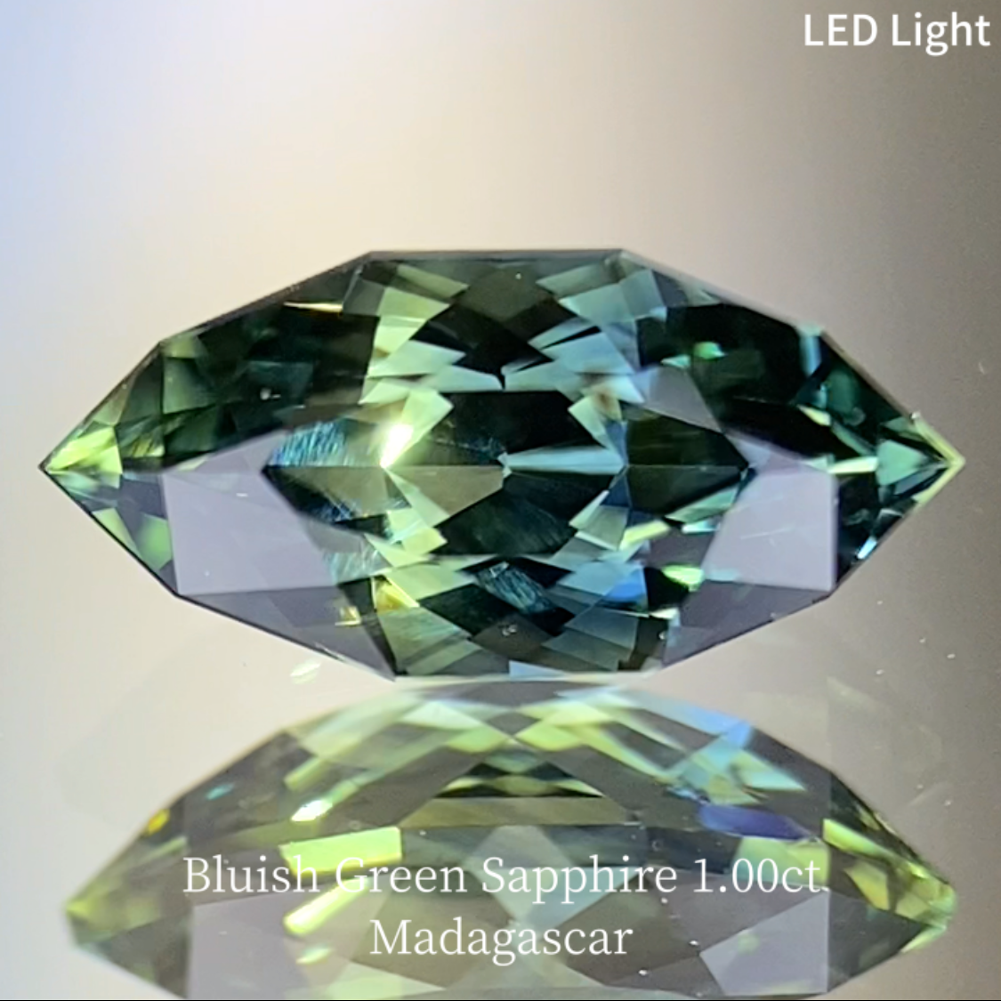 【Sapphire 2pc Set】Silky Greenish Blue Sapphire 0.81ct / Bluish Green Sapphire 1.00ct
