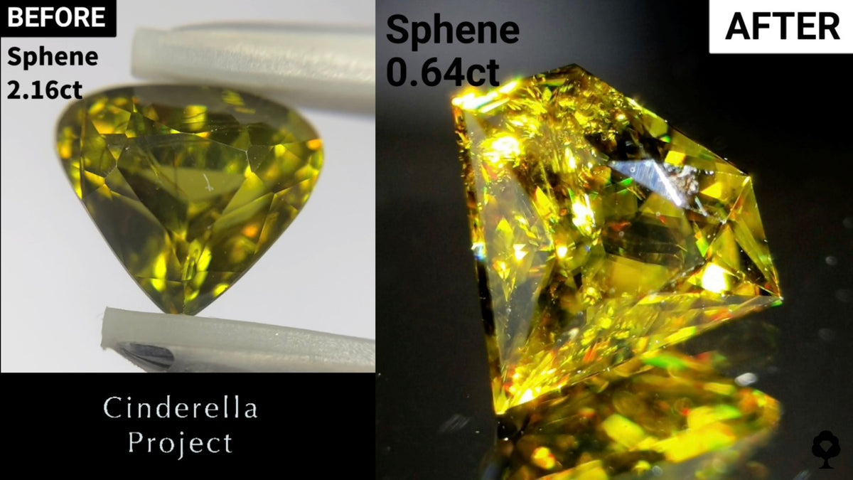 【Cinderella Project】Sphene 2.16ct → 0.64ct