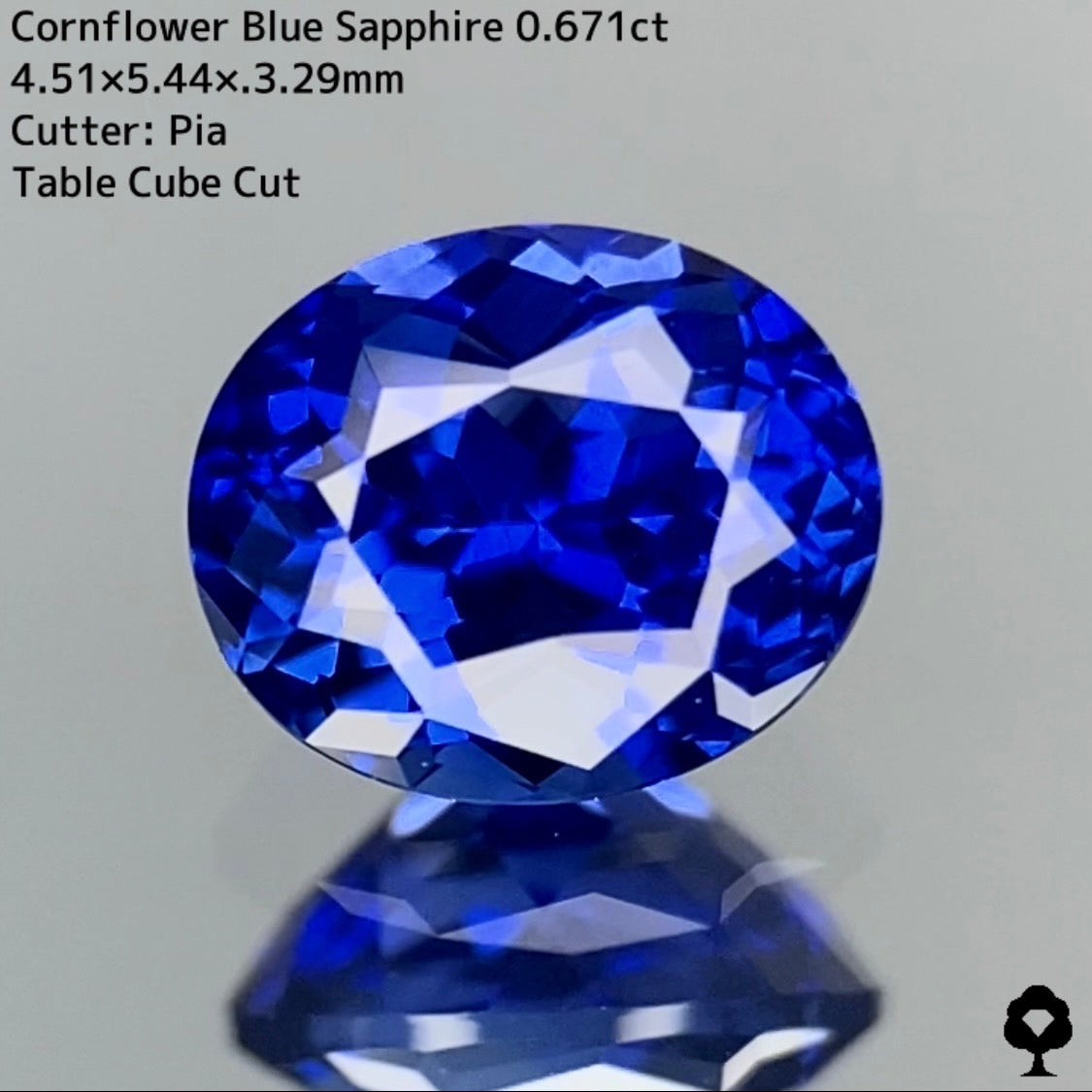 ワンプライス【テーブルキューブカット】ロイアルブルー寄りの最高の色合い★コーンフラワーブルーサファイア 0.671ct
