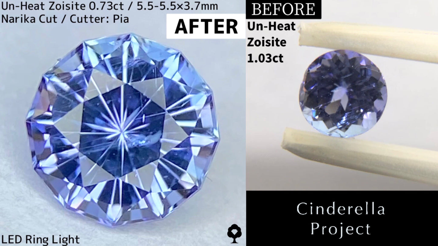 【Cinderella Project】Un-Heat Zoisite 1.03ct→0.73ct