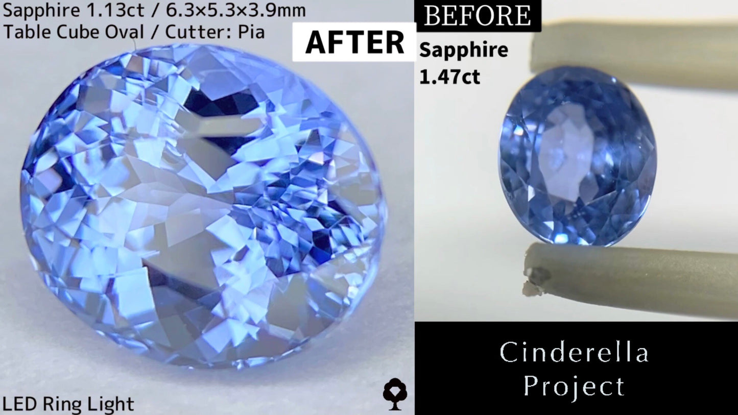 【Cinderella Project】Sapphire 1.47ct→1.13ct