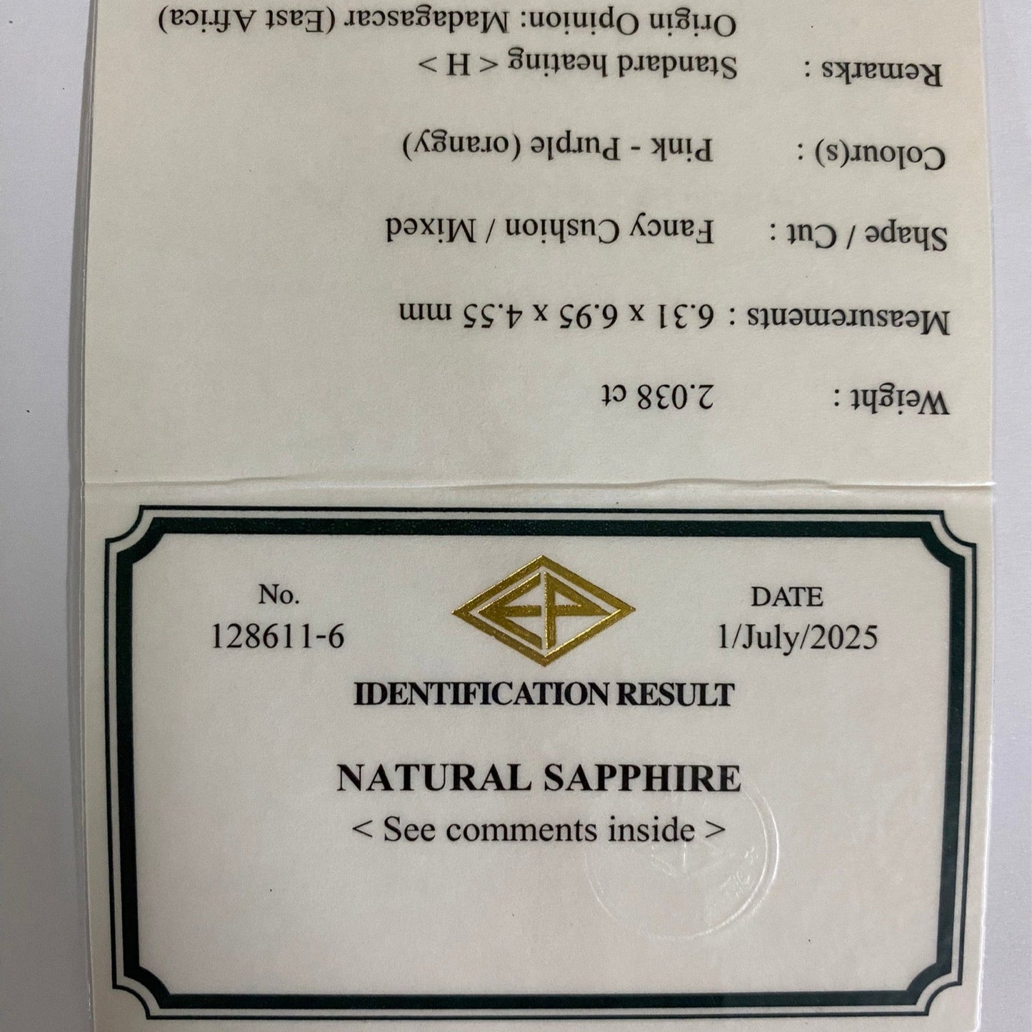 Pinkish Orange Sapphire 0.434ct / Madagascar