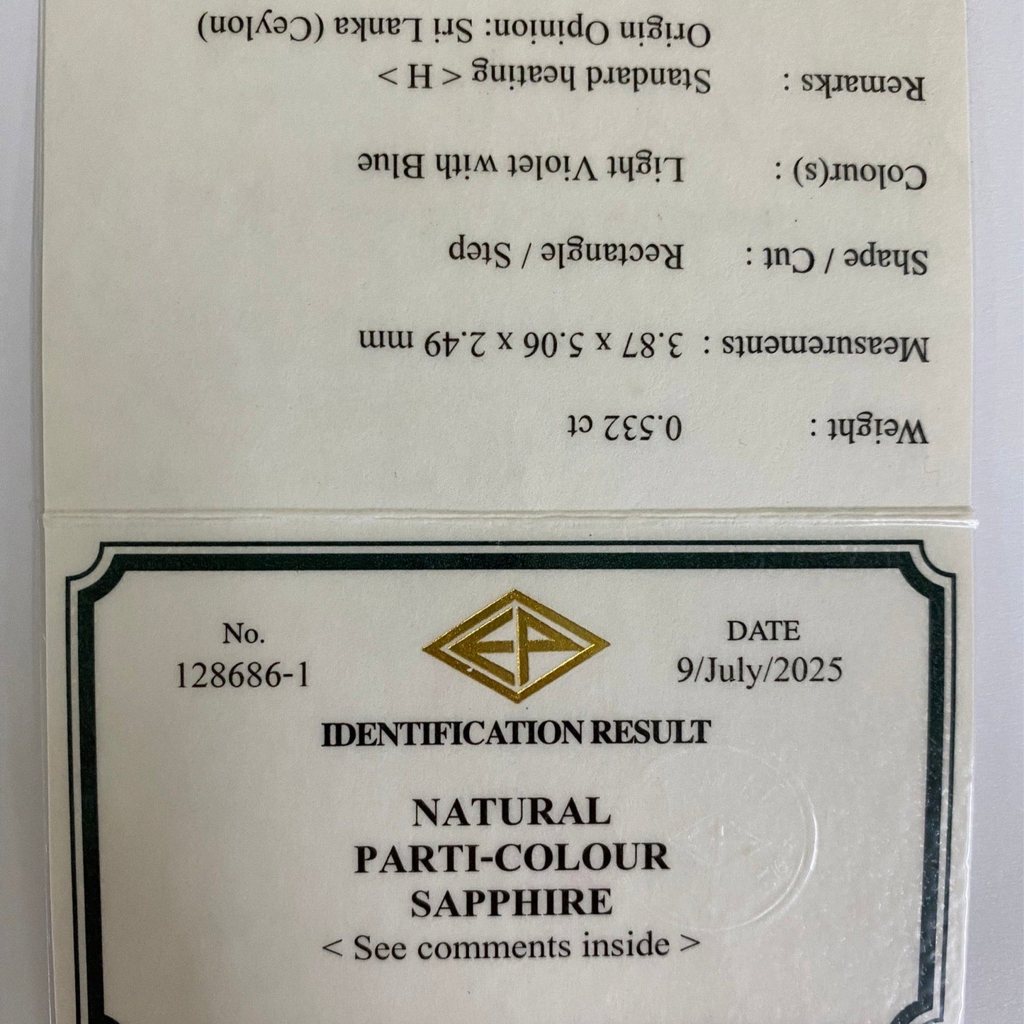 Parti-Color Sapphire 0.532ct / Sri Lanka