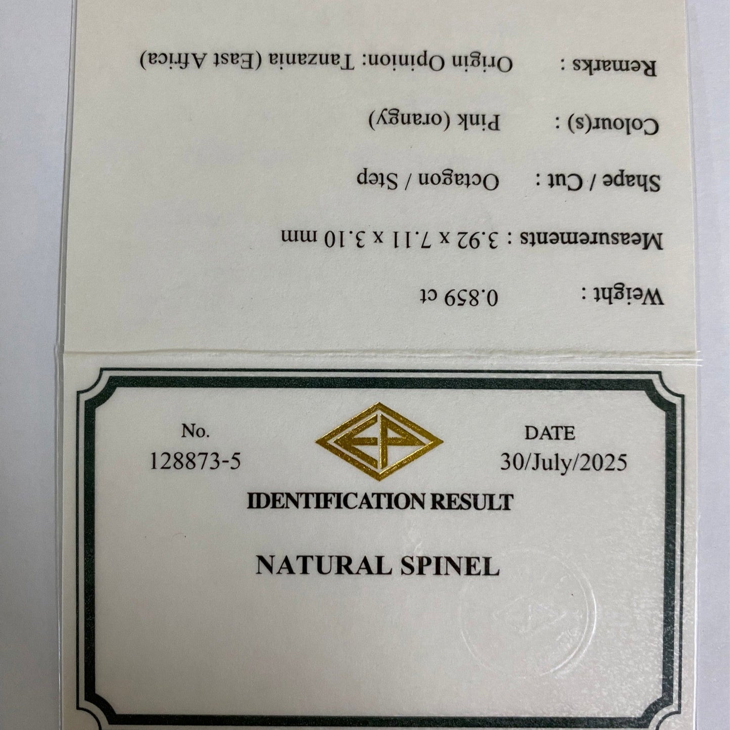 Mahenge Spinel 0.859ct / Tanzania