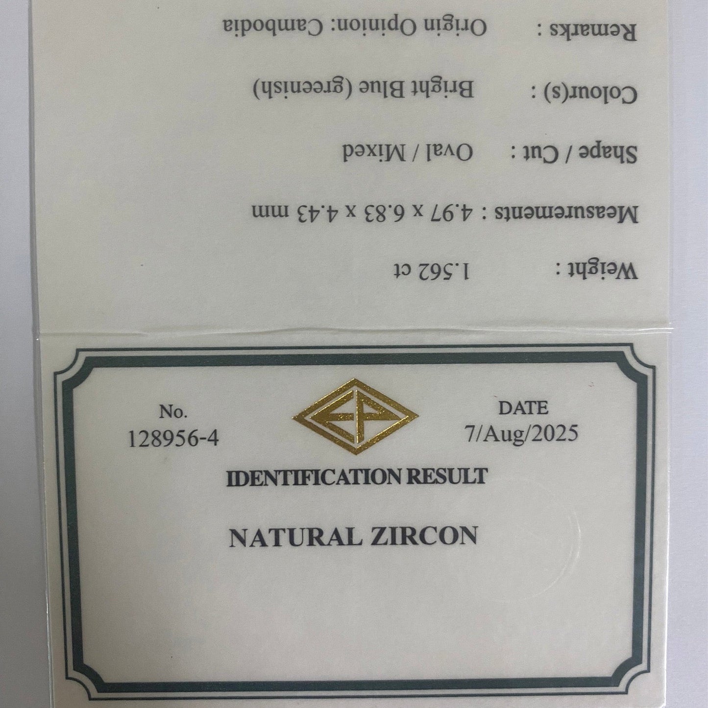 UV Tenebresent Zircon 1.562ct / Cambodia