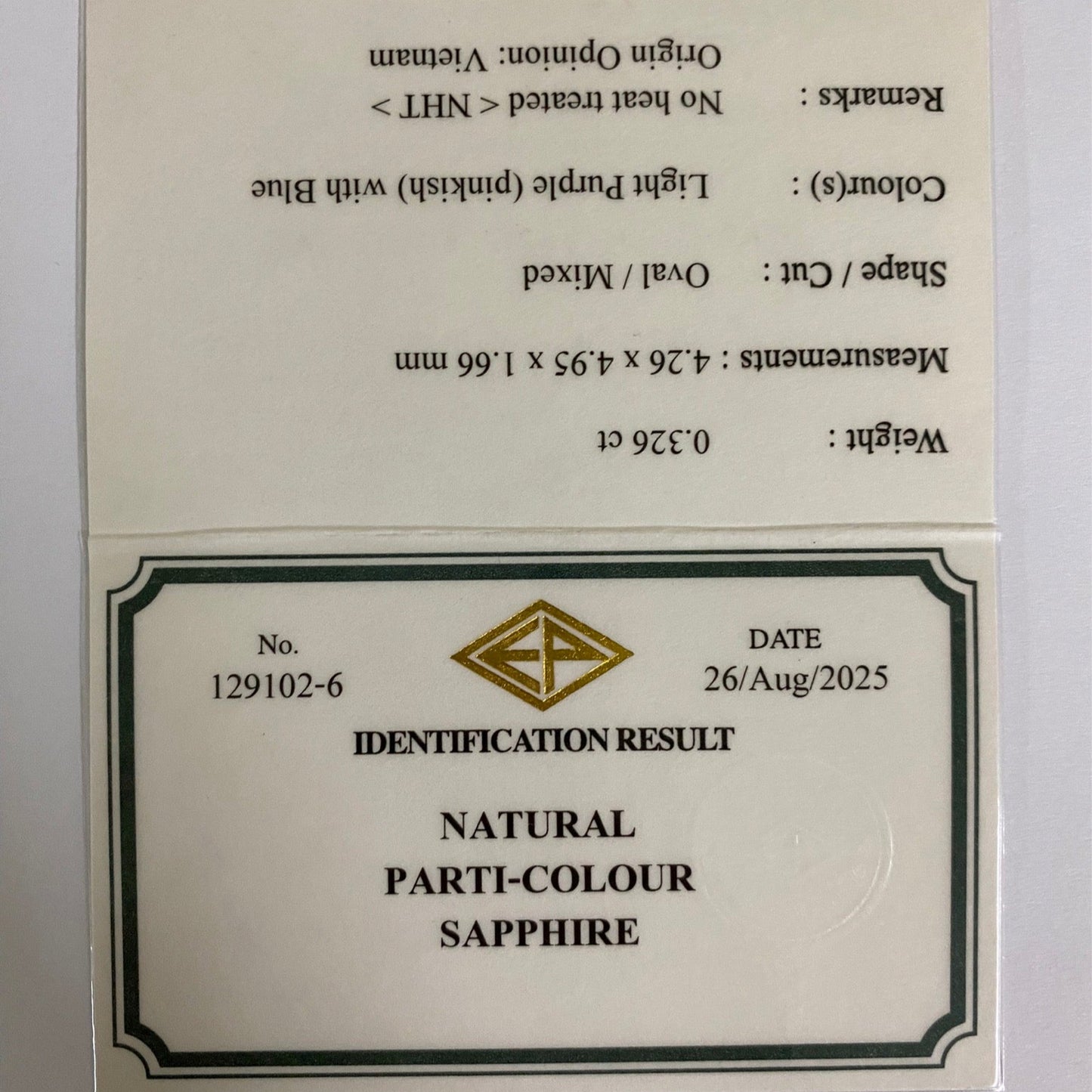 Un-Heat Parti-Color Sapphire 0.326ct / Vietnam