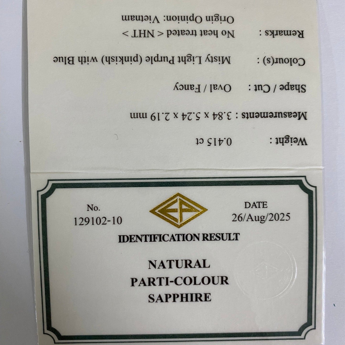 Un-Heat Parti-Color Sapphire 0.415ct / Vietnam