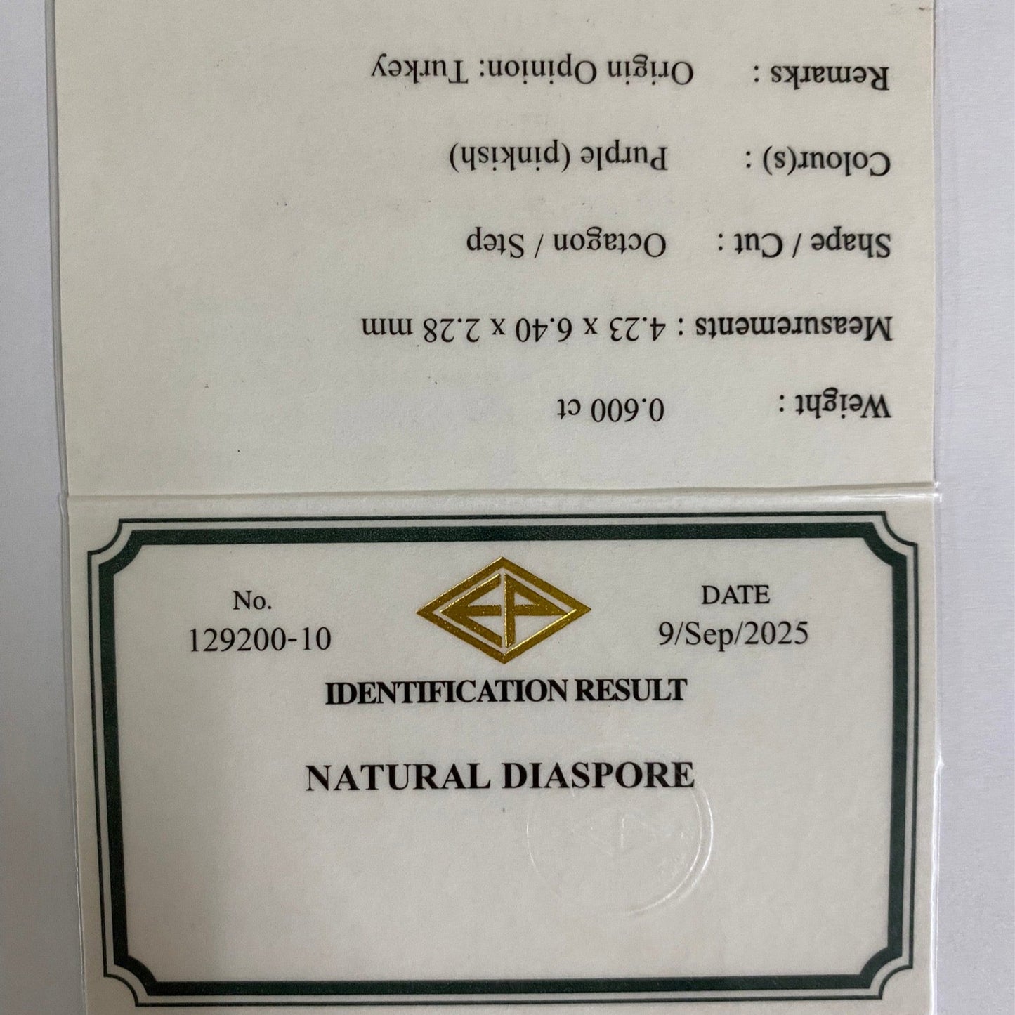 Diaspore 0.600ct / Turkey