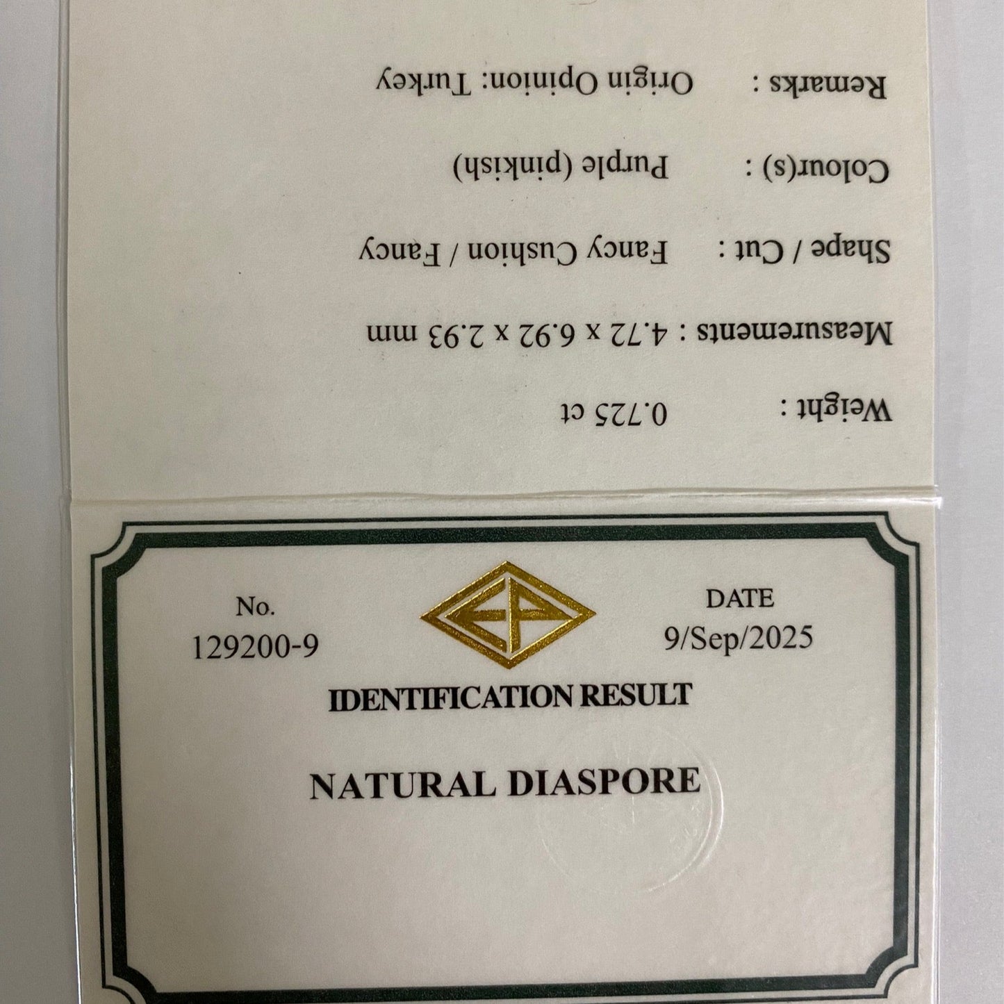Diaspore 0.725ct / Turkey
