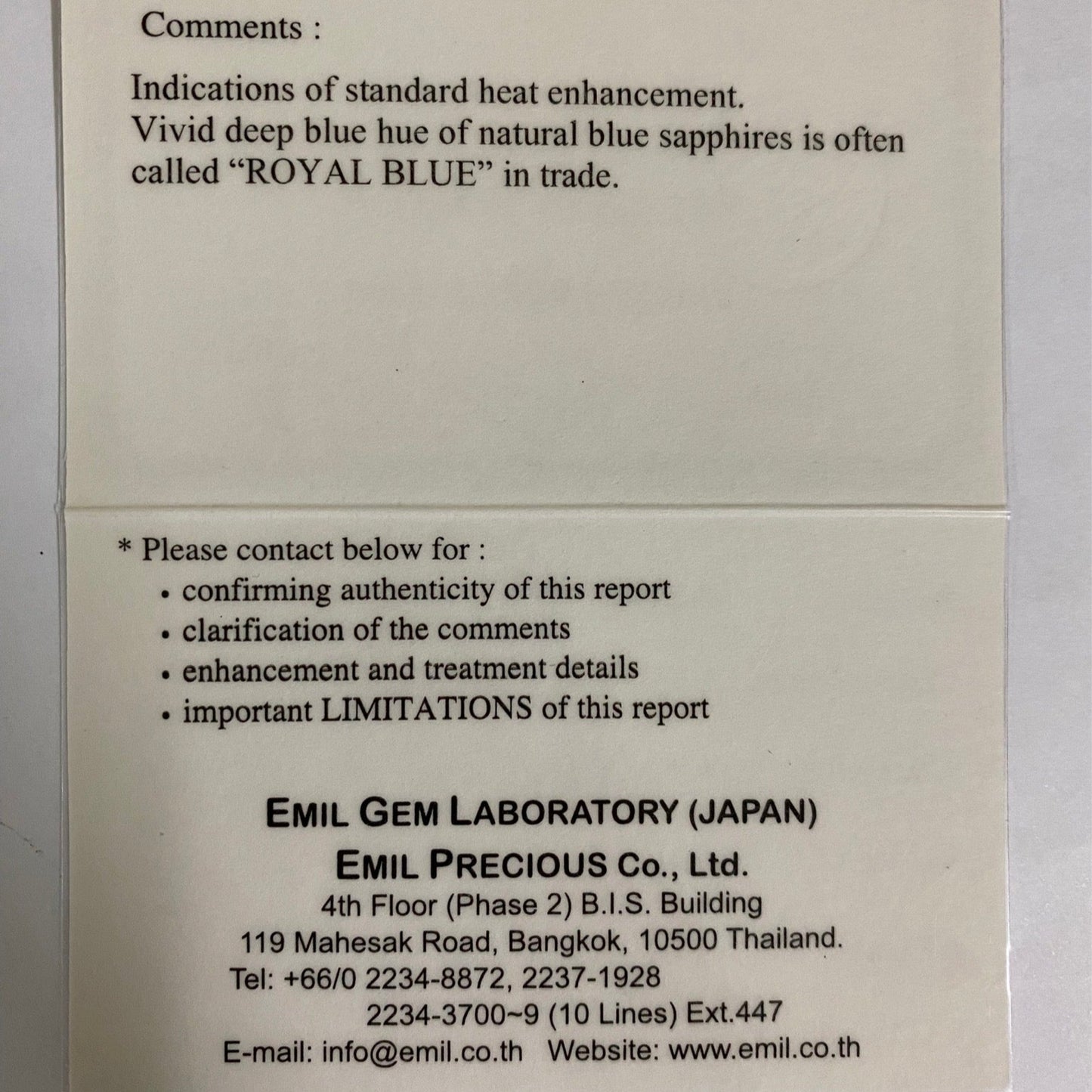 Royal Blue Sapphire 1.050ct / Burma