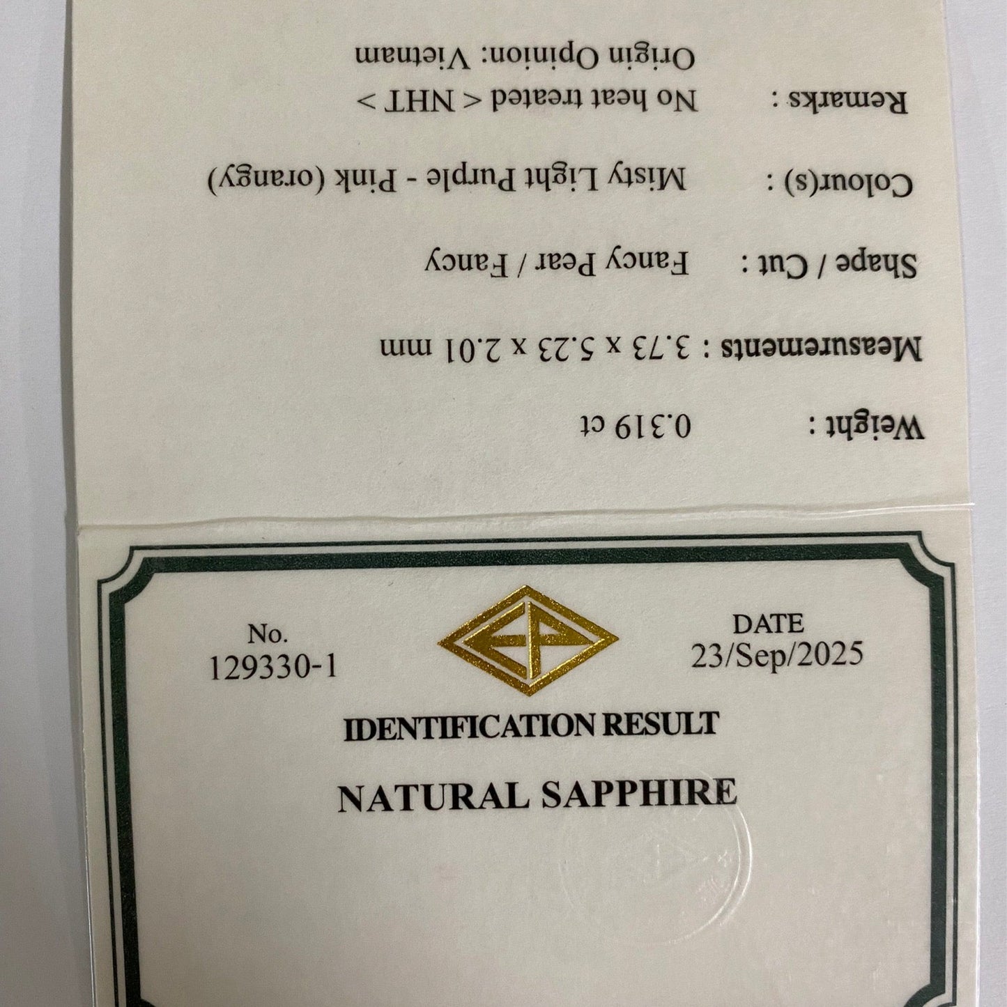 Un-Heat Padparadscha Sapphire 0.319ct / Vietnam