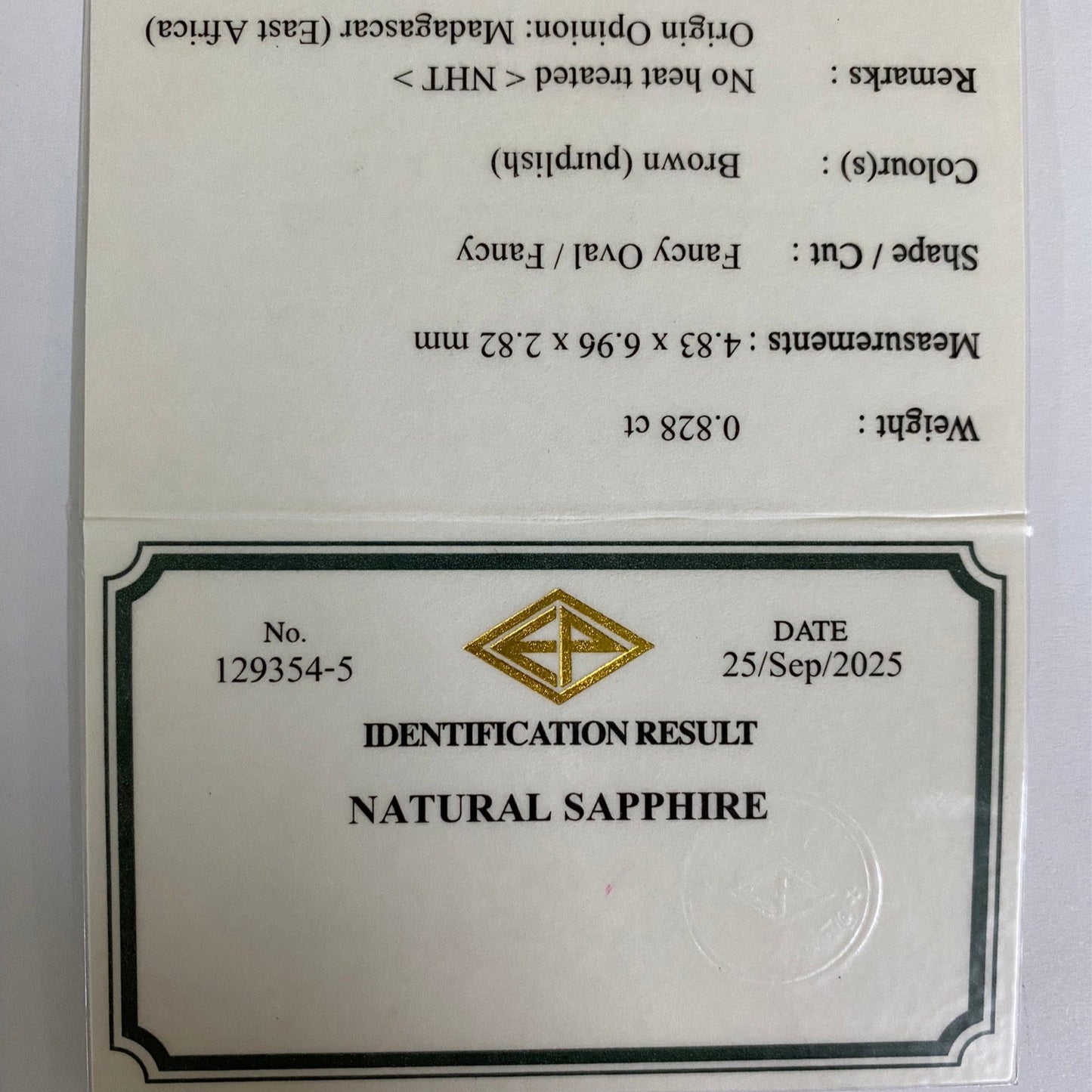 Un-Heat Sapphire 0.828ct / Madagascar