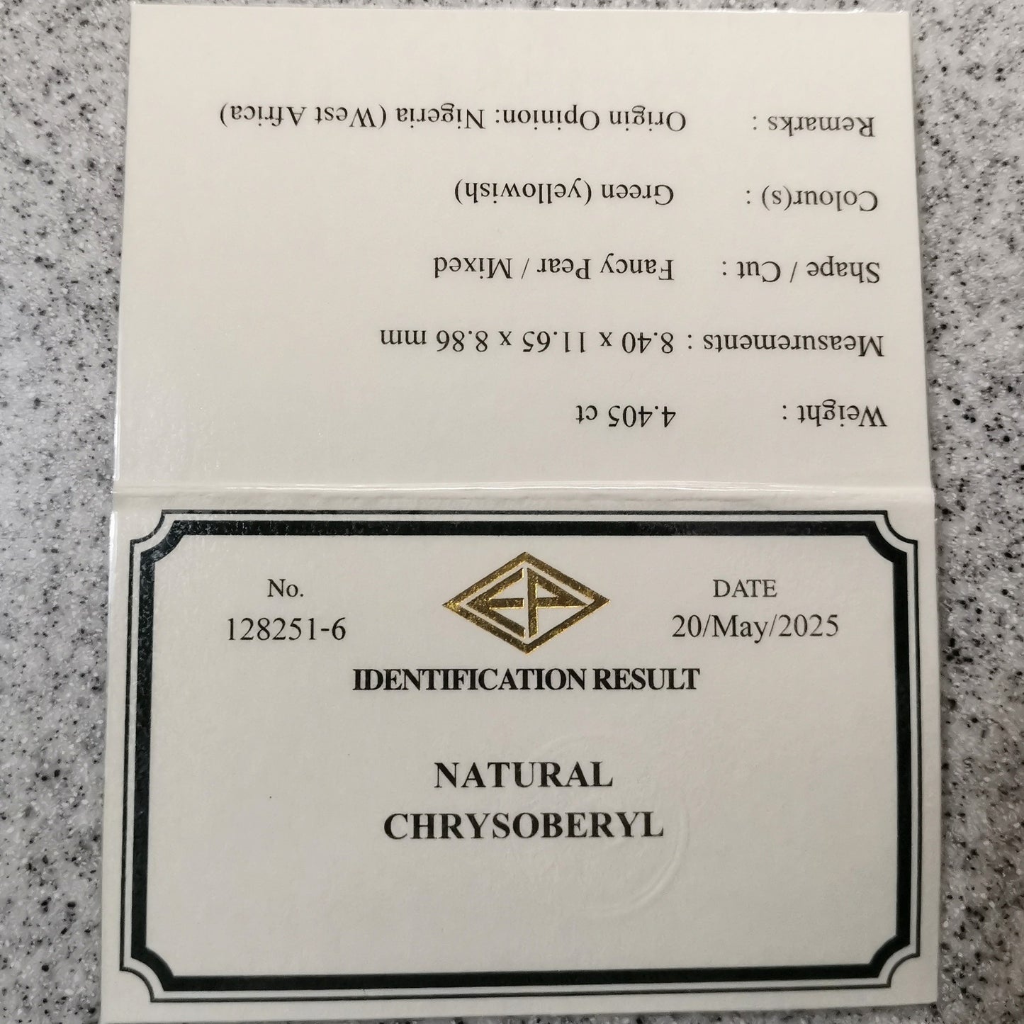 Chrysoberyl 4.405ct / Nigeria