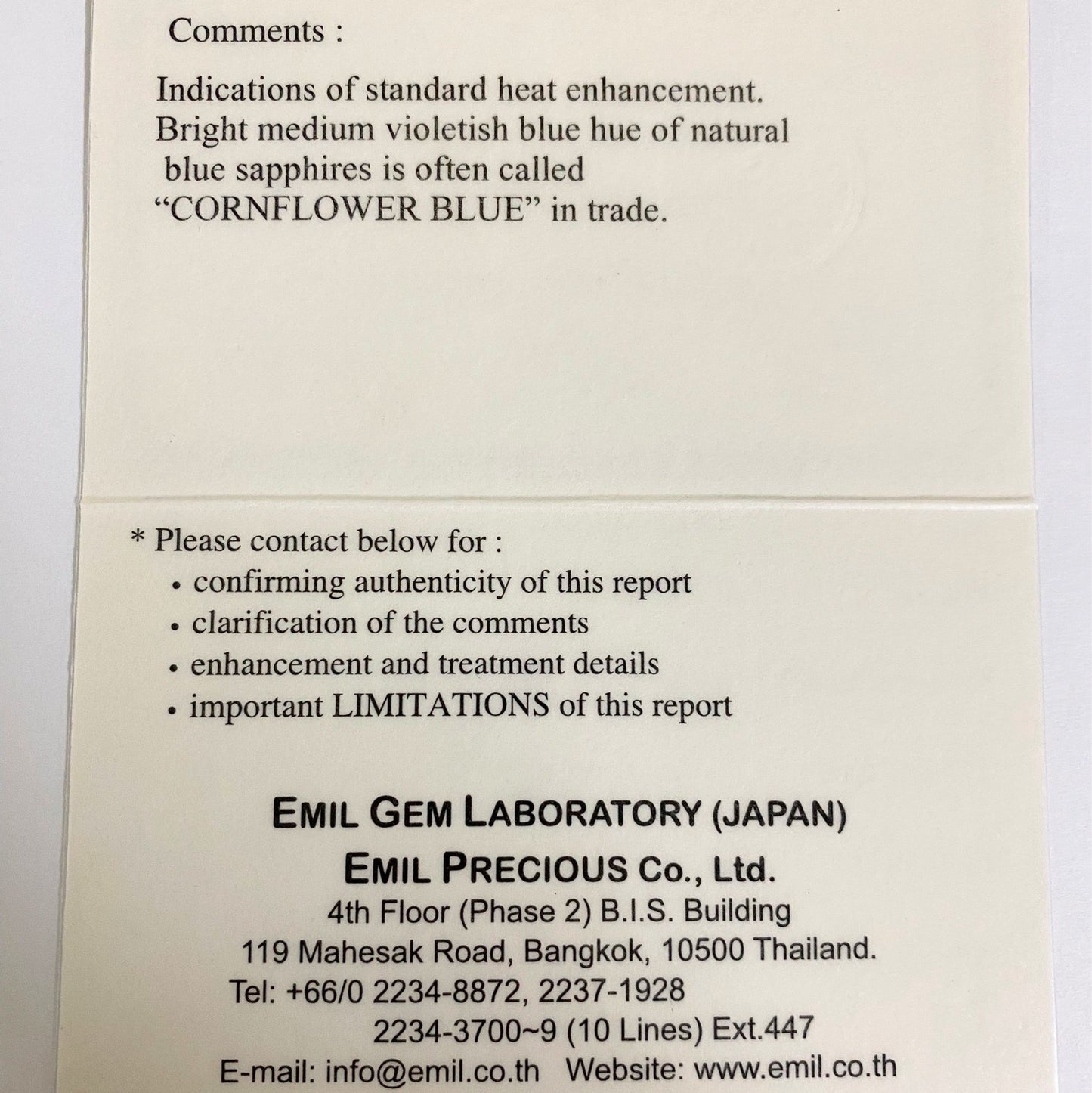 Cornflower Blue Sapphire 0.885ct / Burma