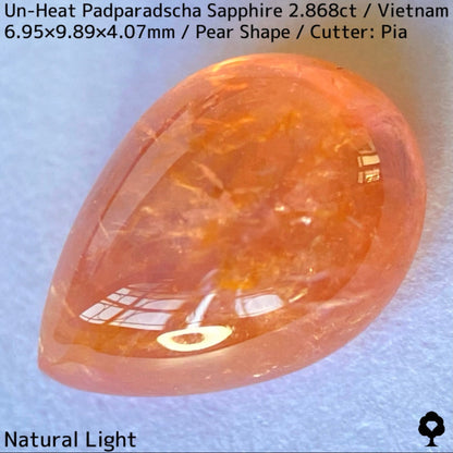 Un-Heat Padparadscha Sapphire 2.868ct / Vietnam