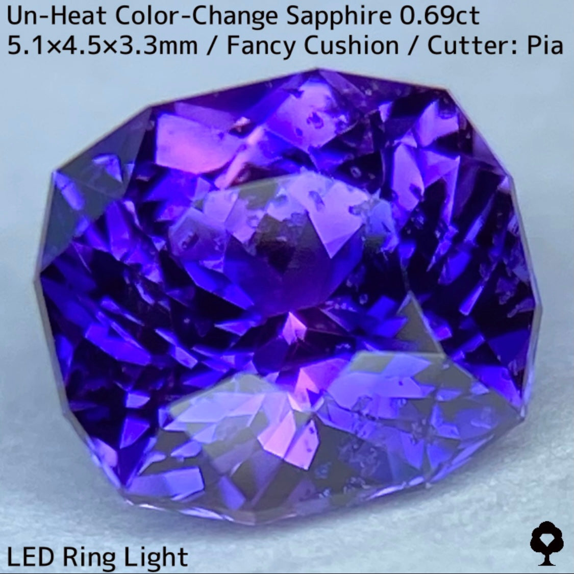 Unheated sapphire 0.69ct ★ A stone with a deep, vivid blue and purple color that will make you feel like you're at a party.