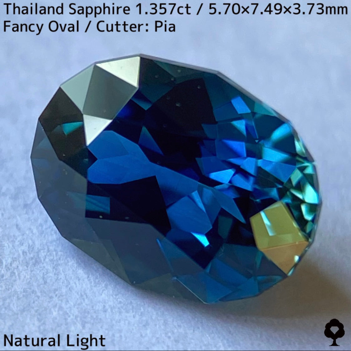 Thai sapphire 1.357ct ★ Beautiful crystal with a mixture of teal blue and green sourced from Chanthaburi