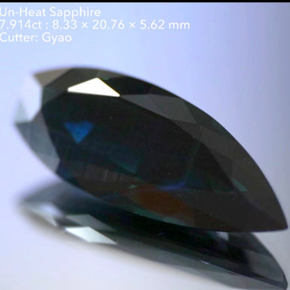 "Blue Fire" Un-Heat Sapphire 7.914ct / Kenya /