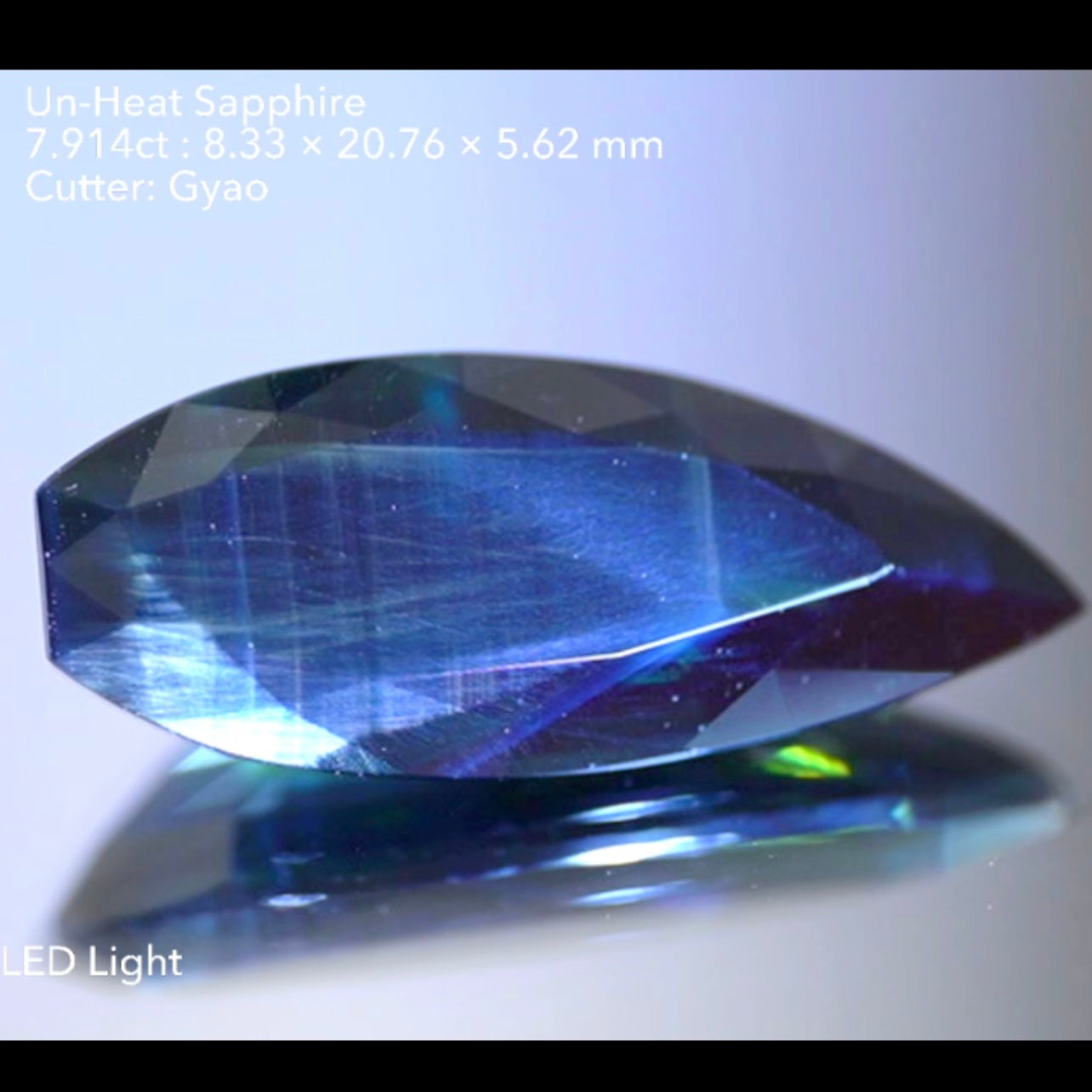 "Blue Fire" Un-Heat Sapphire 7.914ct / Kenya /