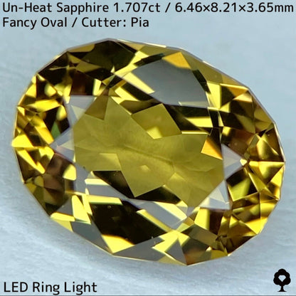 1.707ct unheated sapphire from Madagascar ★ The subtle greenish gold gives it a chic and gorgeous sparkle