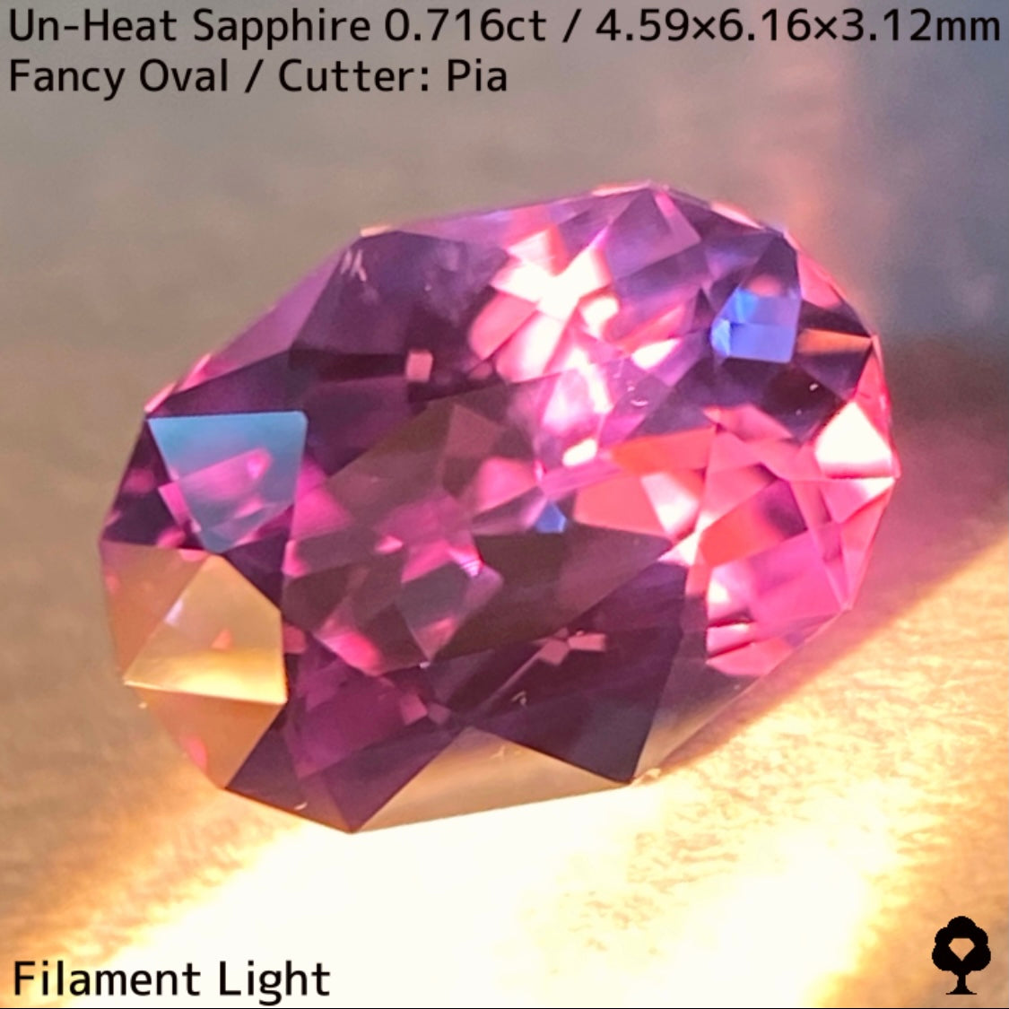 Unheated Madagascar sapphire 0.716ct ★ High quality, luxurious pinkish purple crystal with a super clear beauty