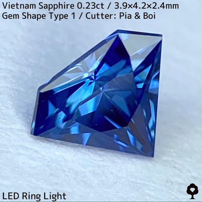 0.23ct Vietnamese sapphire ★ A cute gemstone shape with a well-balanced blue color and silky luster