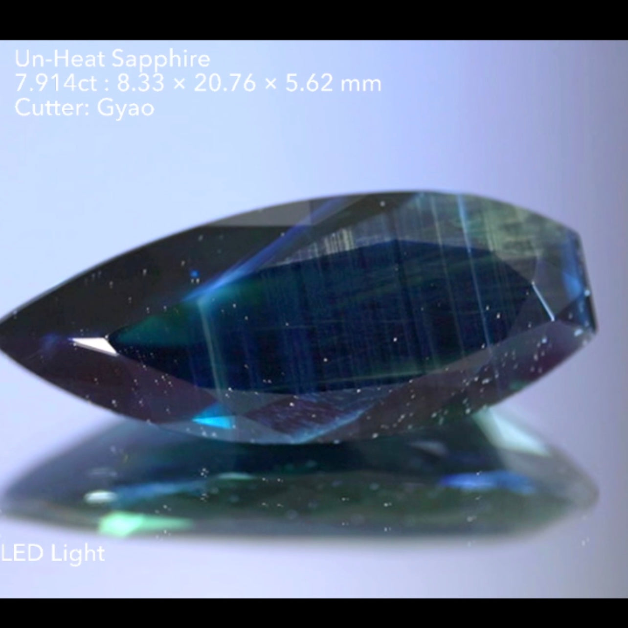 "Blue Fire" Un-Heat Sapphire 7.914ct / Kenya /