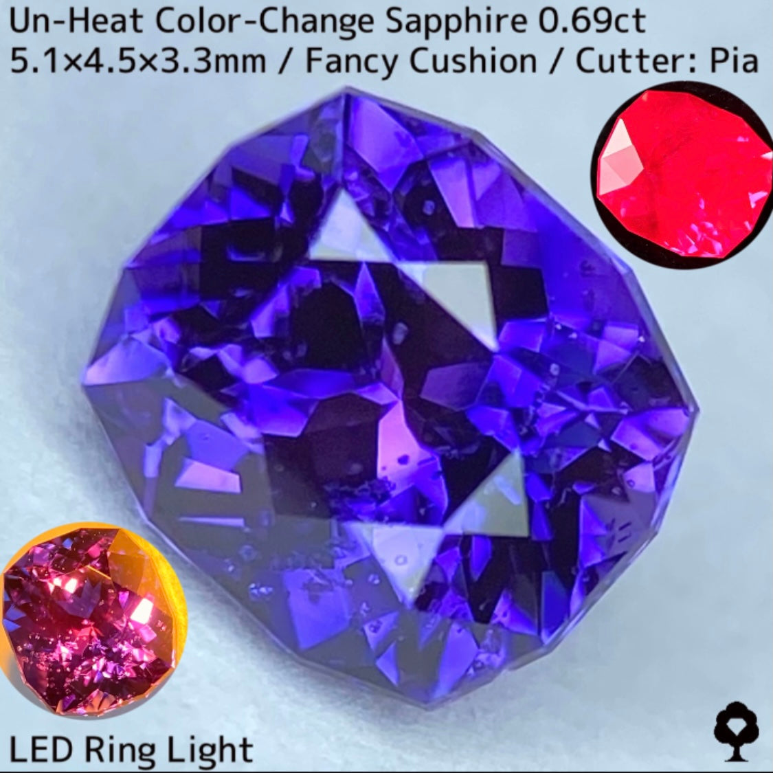 Unheated sapphire 0.69ct ★ A stone with a deep, vivid blue and purple color that will make you feel like you're at a party.