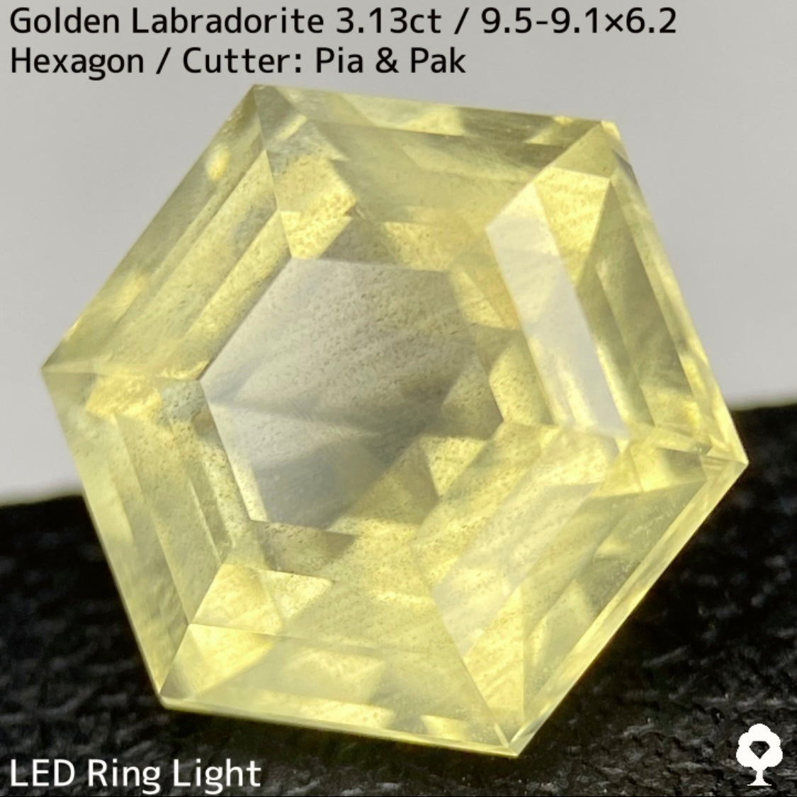 Golden Labradorite 3.13ct★A stone that seems to seal a sparkling sandstorm in a labyrinth★Includes rough stones from the same lot