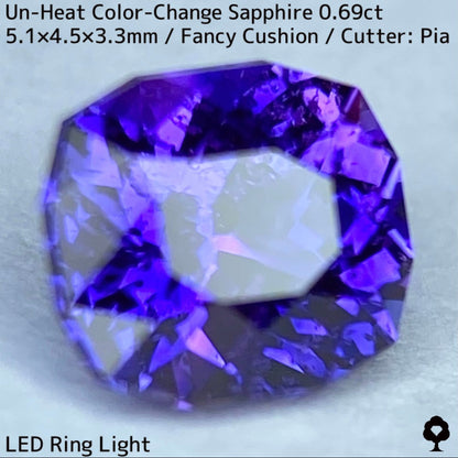 Unheated sapphire 0.69ct ★ A stone with a deep, vivid blue and purple color that will make you feel like you're at a party.