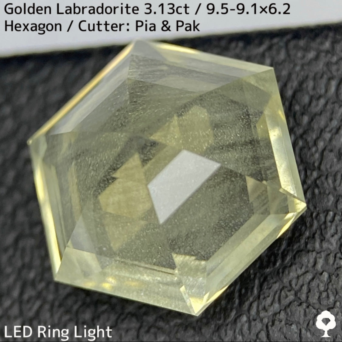 Golden Labradorite 3.13ct★A stone that seems to seal a sparkling sandstorm in a labyrinth★Includes rough stones from the same lot