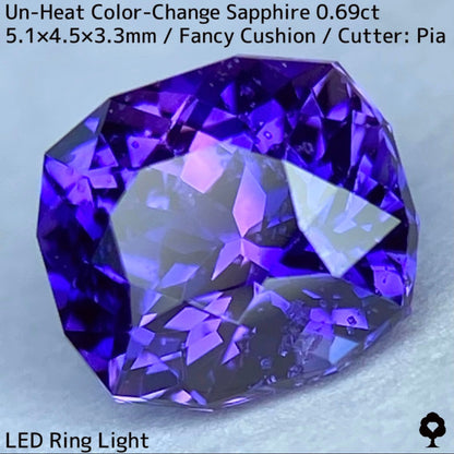 Unheated sapphire 0.69ct ★ A stone with a deep, vivid blue and purple color that will make you feel like you're at a party.