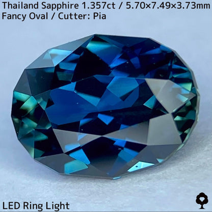 Thai sapphire 1.357ct ★ Beautiful crystal with a mixture of teal blue and green sourced from Chanthaburi