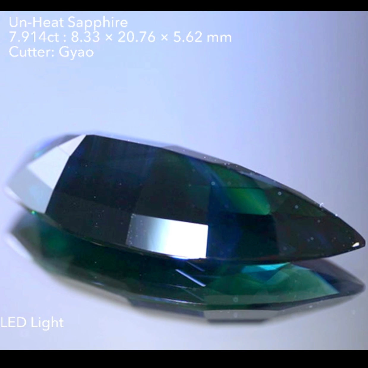 "Blue Fire" Un-Heat Sapphire 7.914ct / Kenya /