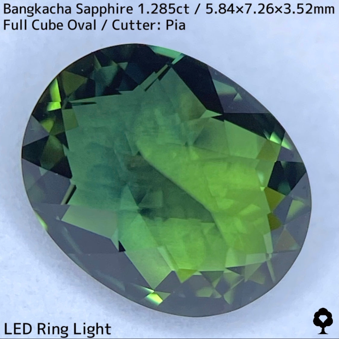 1.285ct sapphire from Bangkacha, Thailand ★ A beautiful bluish green crystal finished in a full cube cut that resembles a box