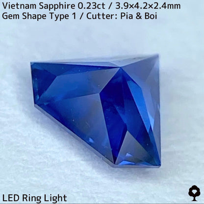 0.23ct Vietnamese sapphire ★ A cute gemstone shape with a well-balanced blue color and silky luster