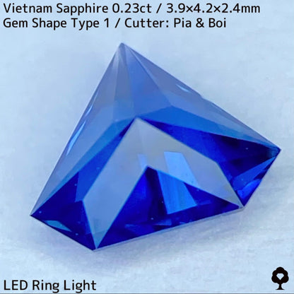 0.23ct Vietnamese sapphire ★ A cute gemstone shape with a well-balanced blue color and silky luster