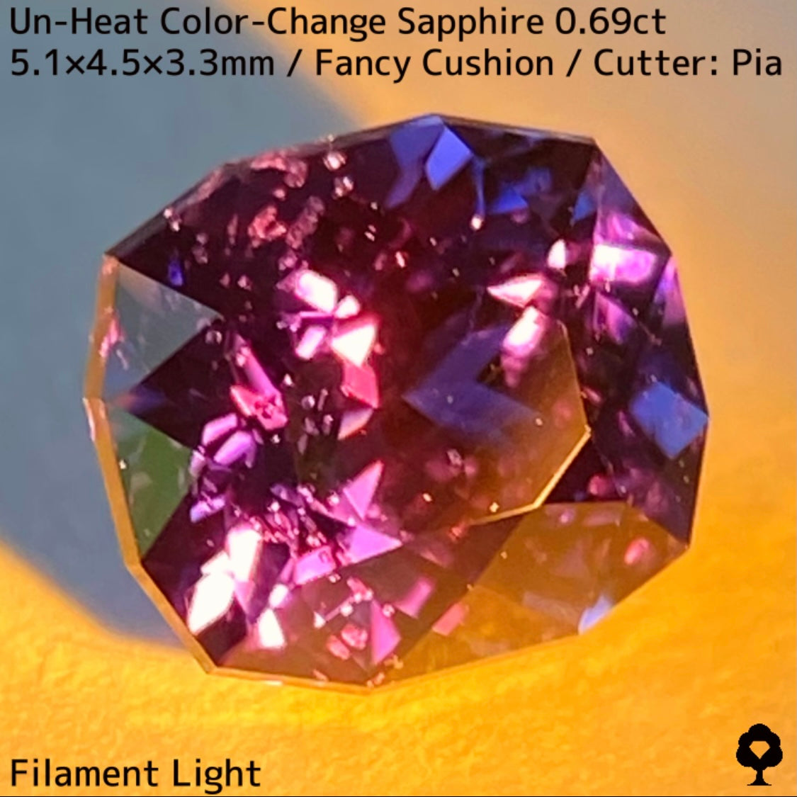 Unheated sapphire 0.69ct ★ A stone with a deep, vivid blue and purple color that will make you feel like you're at a party.