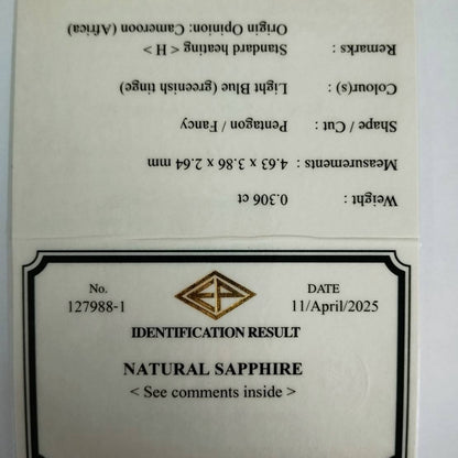 Silky Blue Sapphire 0.306ct / Cameroon