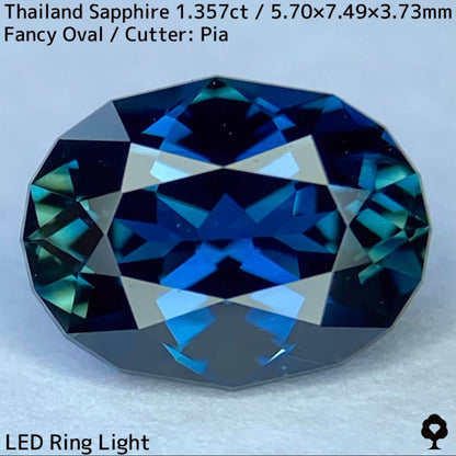 Thai sapphire 1.357ct ★ Beautiful crystal with a mixture of teal blue and green sourced from Chanthaburi