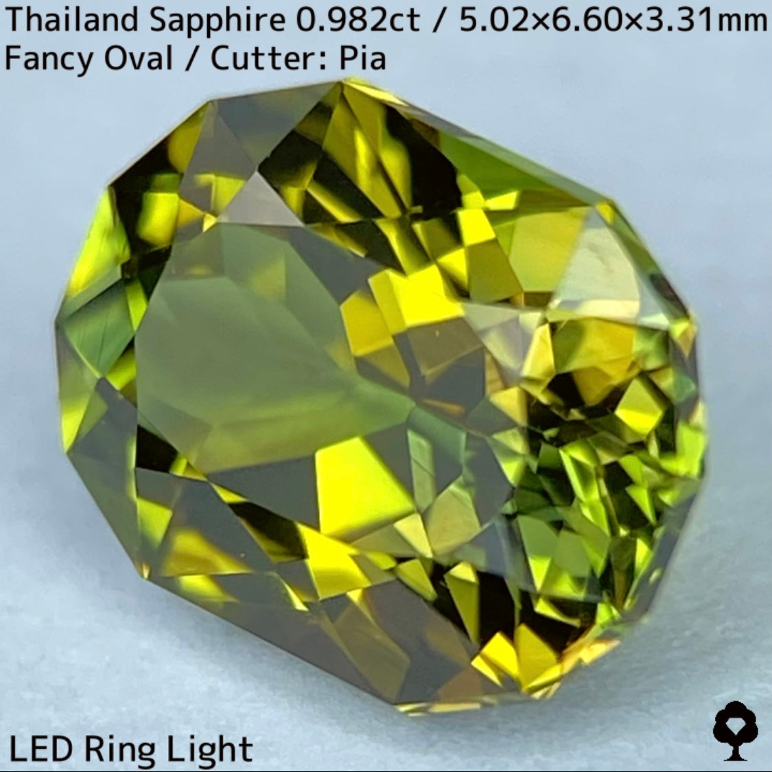 タイ産グリニッシュイエローサファイア0.982ct★発色の良いライムカラーのパーティ感がたまらない