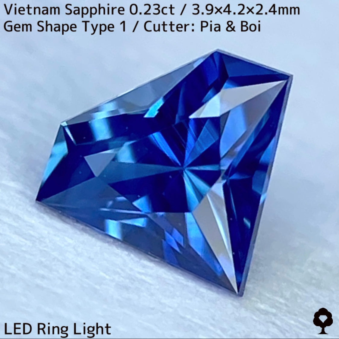 0.23ct Vietnamese sapphire ★ A cute gemstone shape with a well-balanced blue color and silky luster