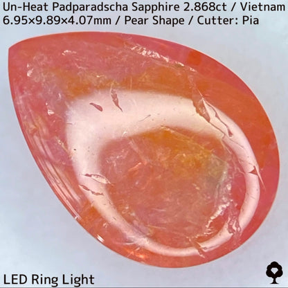 Un-Heat Padparadscha Sapphire 2.868ct / Vietnam