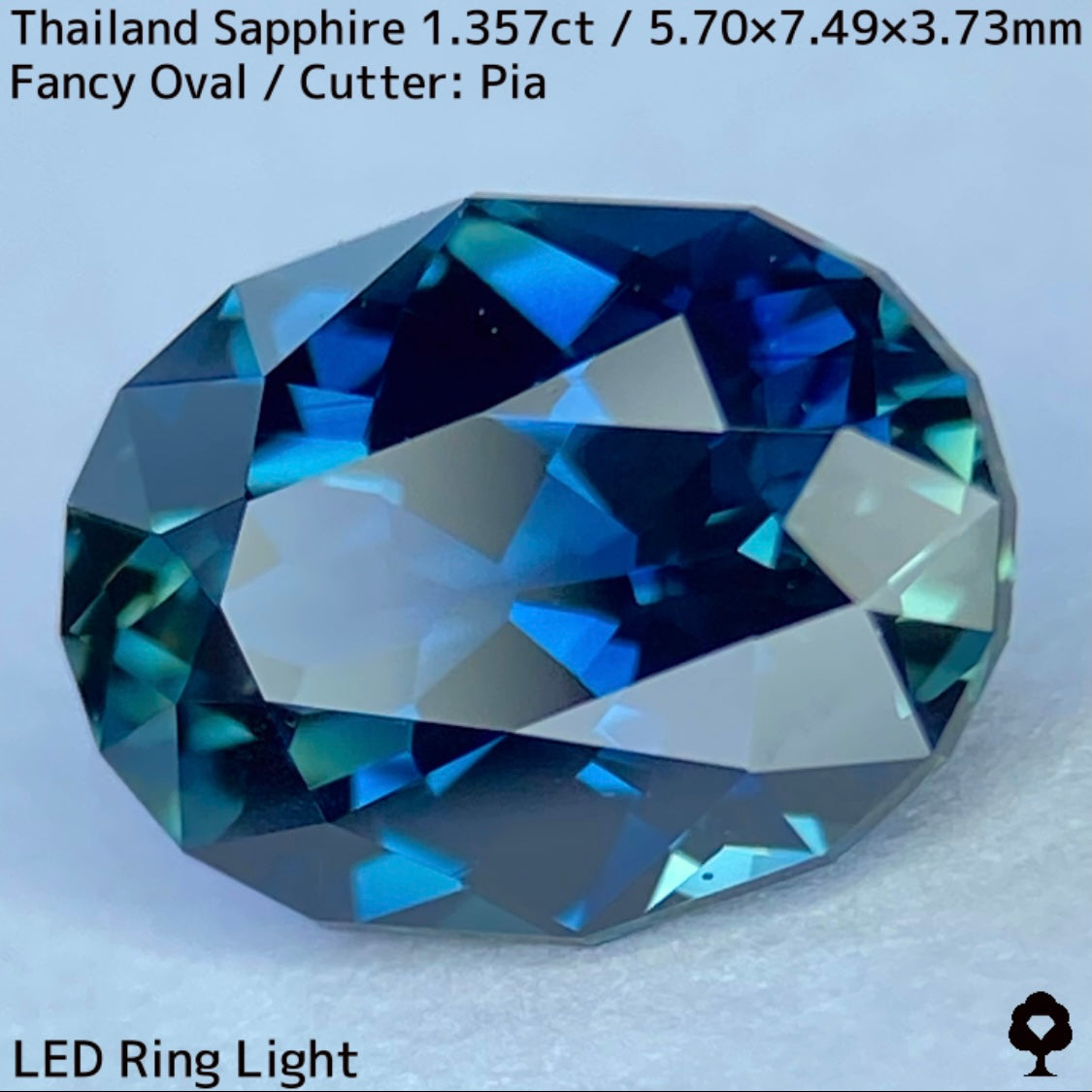 タイ産サファイア1.357ct★チャンタブリー仕入れのティールブルーとグリーンの混ざり合う美色結晶