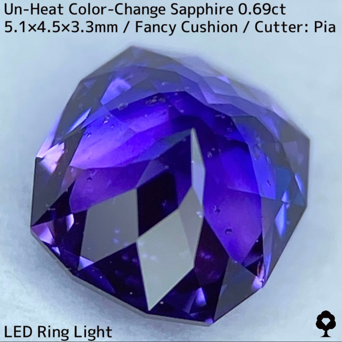 Unheated sapphire 0.69ct ★ A stone with a deep, vivid blue and purple color that will make you feel like you're at a party.