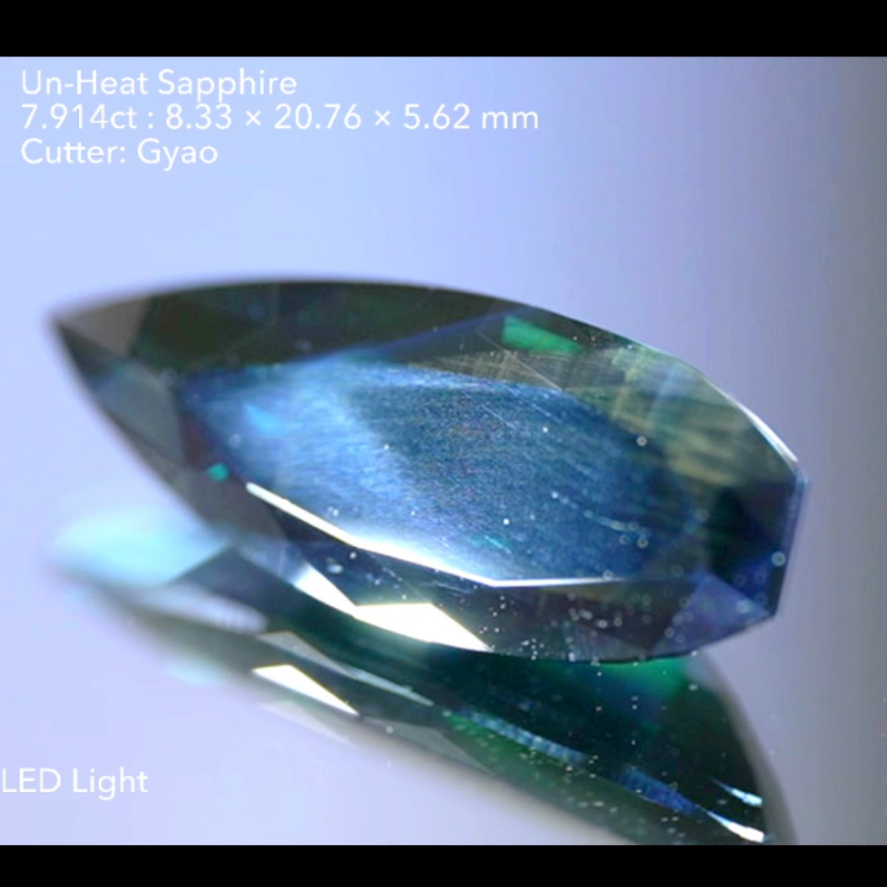 "Blue Fire" Un-Heat Sapphire 7.914ct / Kenya /