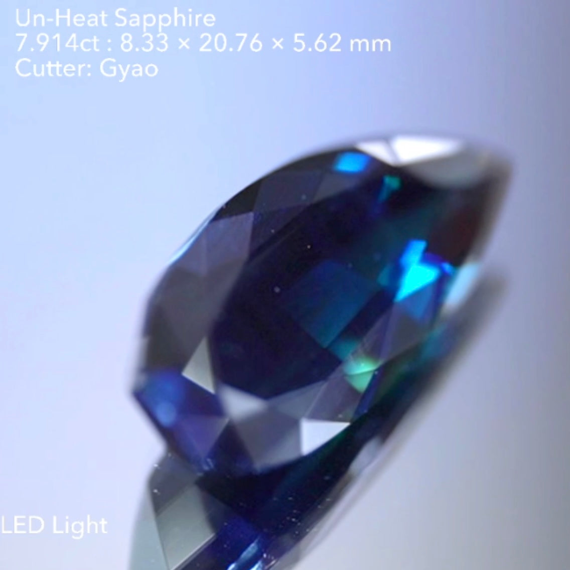 "Blue Fire" Un-Heat Sapphire 7.914ct / Kenya /