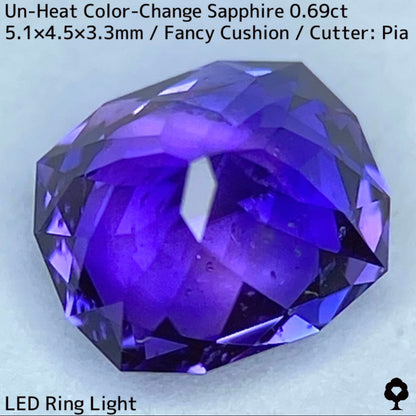 Unheated sapphire 0.69ct ★ A stone with a deep, vivid blue and purple color that will make you feel like you're at a party.